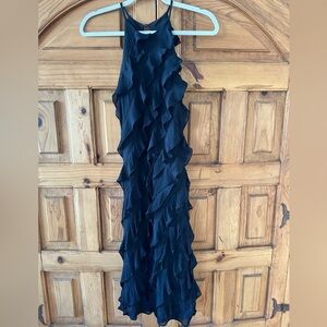 Ralph Lauren Black Ruffled Halter Neck Dress size S